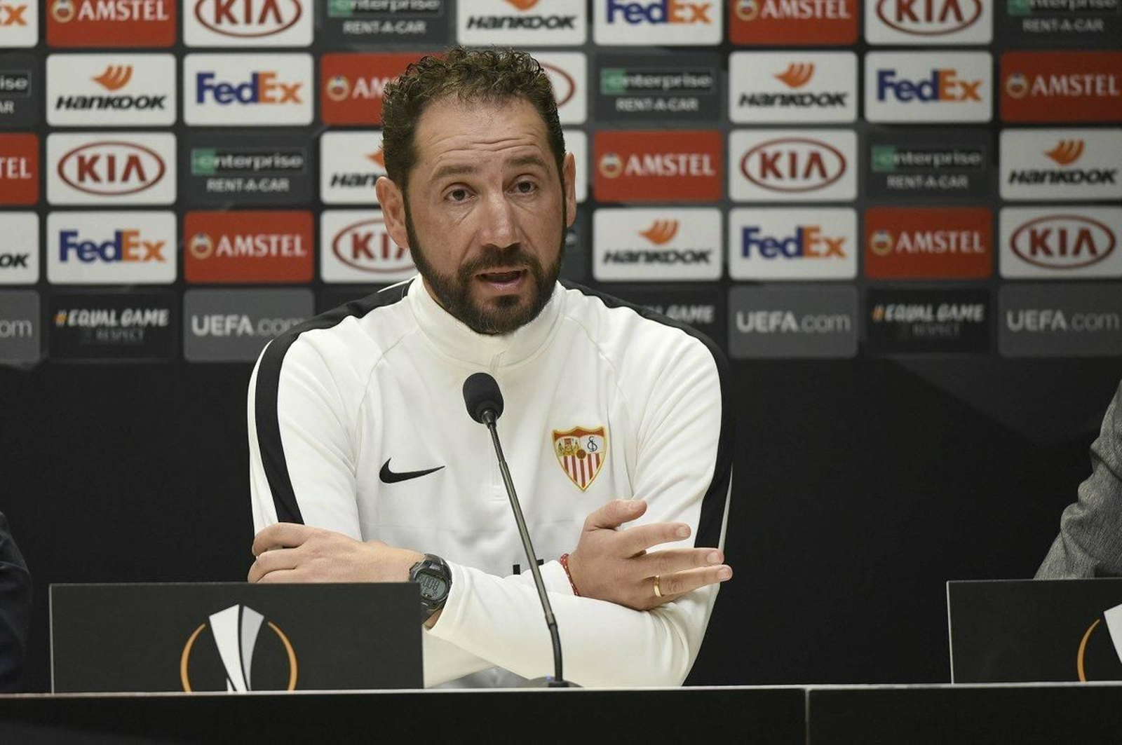 Pablo Machín, en rueda de prensa.