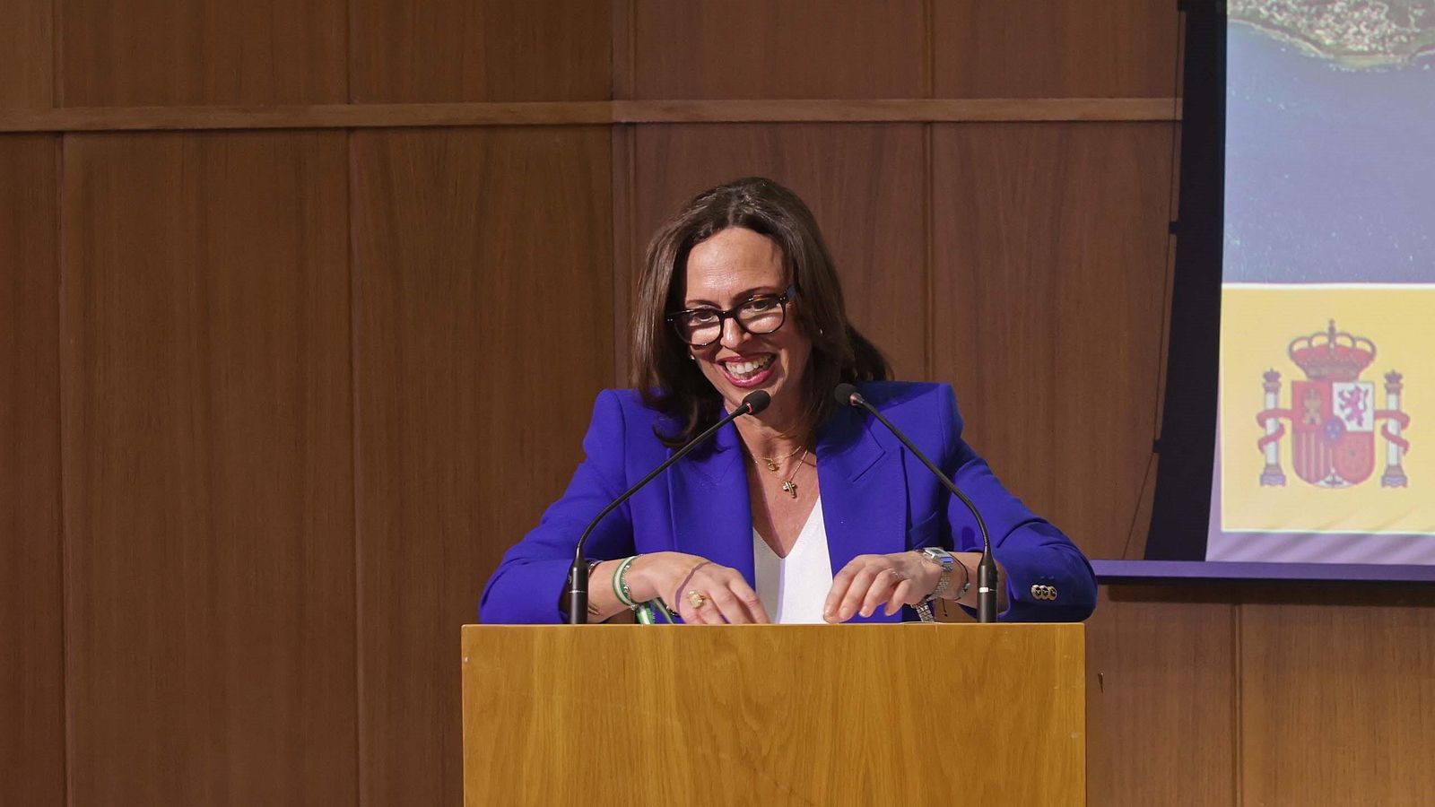 La consejera de Fomento, Rocío Díaz, durante su intervención.