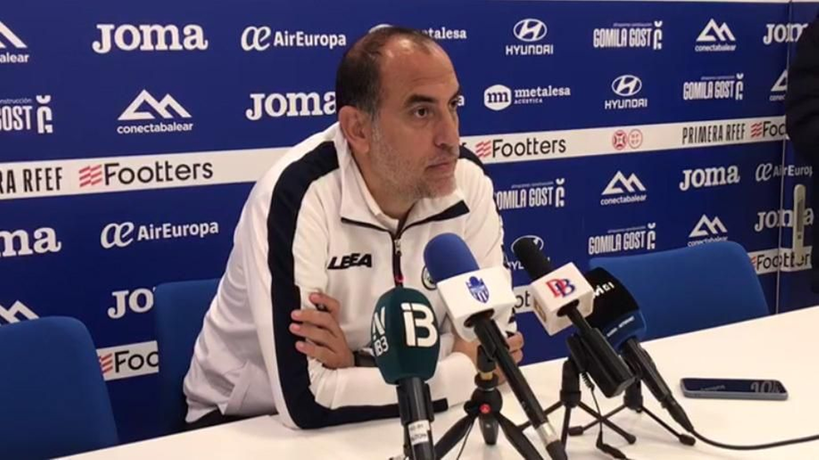 Romerito, durante la rueda de prensa tras el Atlético Baleares-Balona.