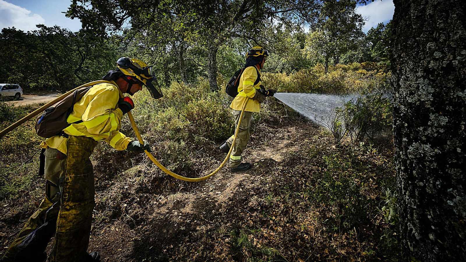 Simulacro de incendio del CEDEFO de Algodonales.