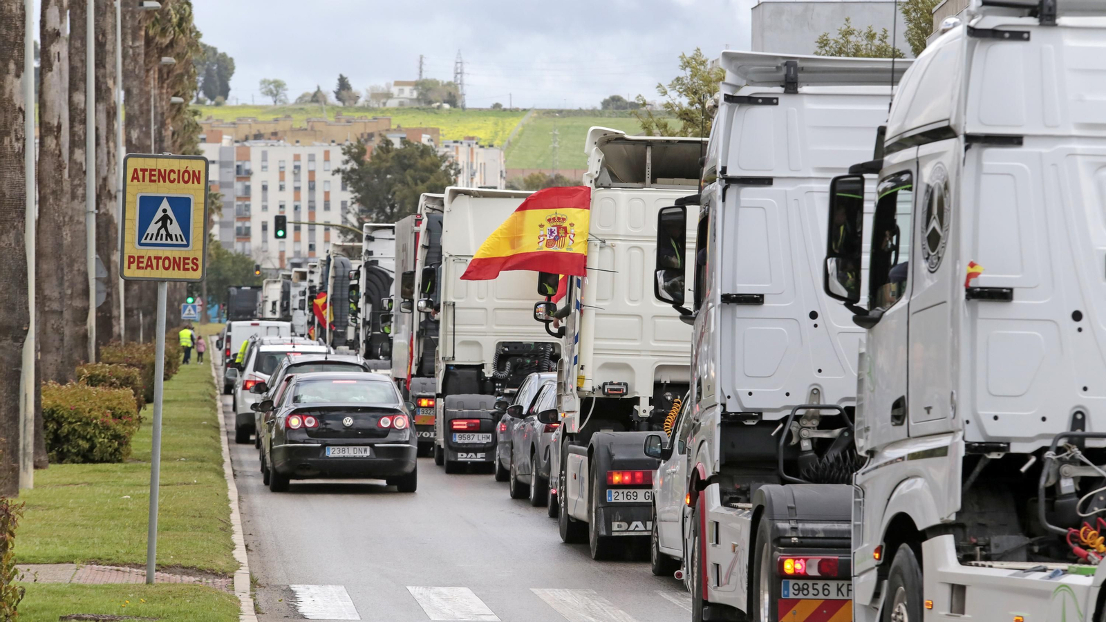 Caravana de transportistas por Jerez