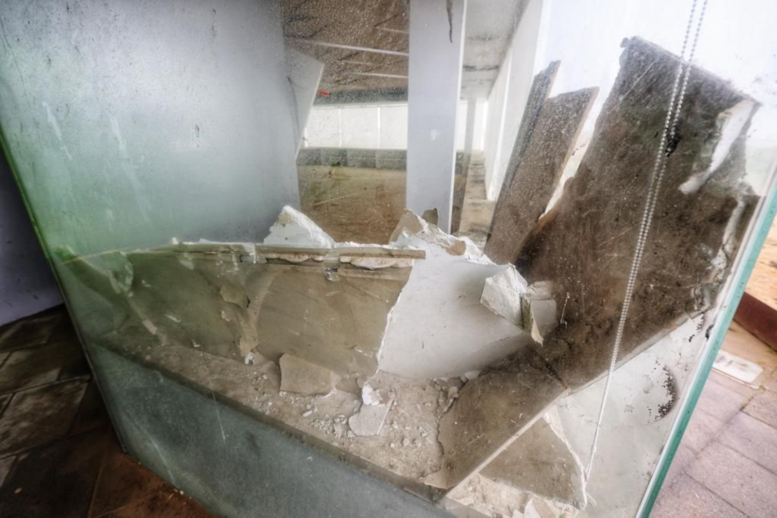 Imágenes del abandono de la pérgola del parque Genovés de Cádiz