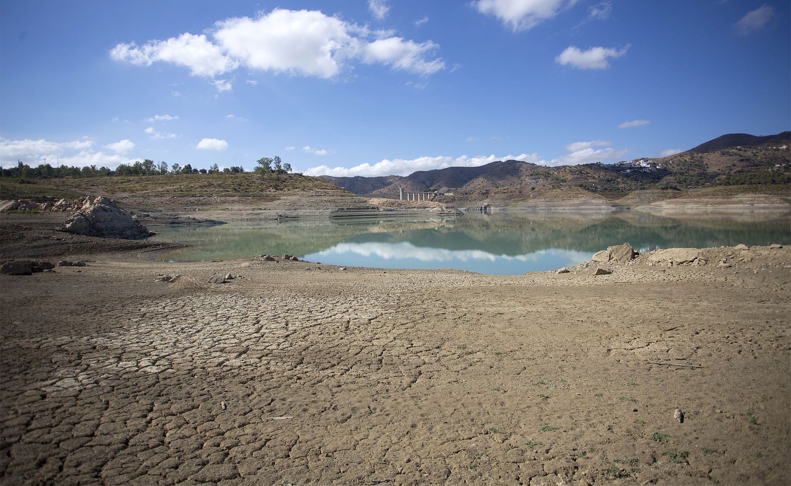 Estado del pantano de la Viñuela el pasado mes de septiembre.