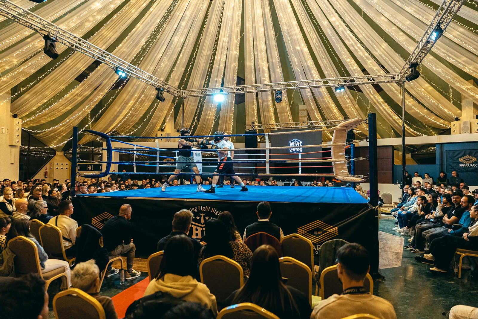En imágenes: golpes solidarios en una impresionante White Collar Boxing