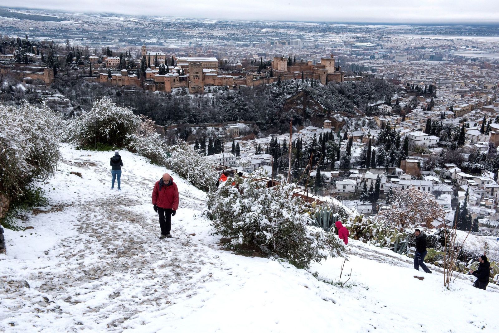 Nieve en Granada en una imagen de 2018 que puede repetirse este próximo 6 de enero.