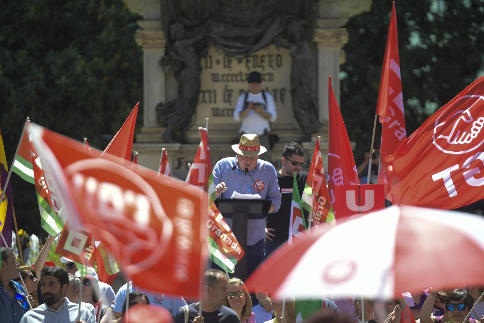 Luis Miguel Gutiérrez (UGT) en la última manifestación del 1 de mayo