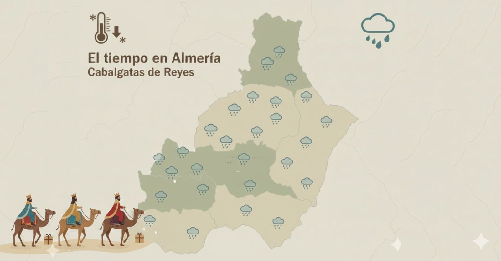 El tiempo que hará en Almería en las Cabalgatas de Reyes.