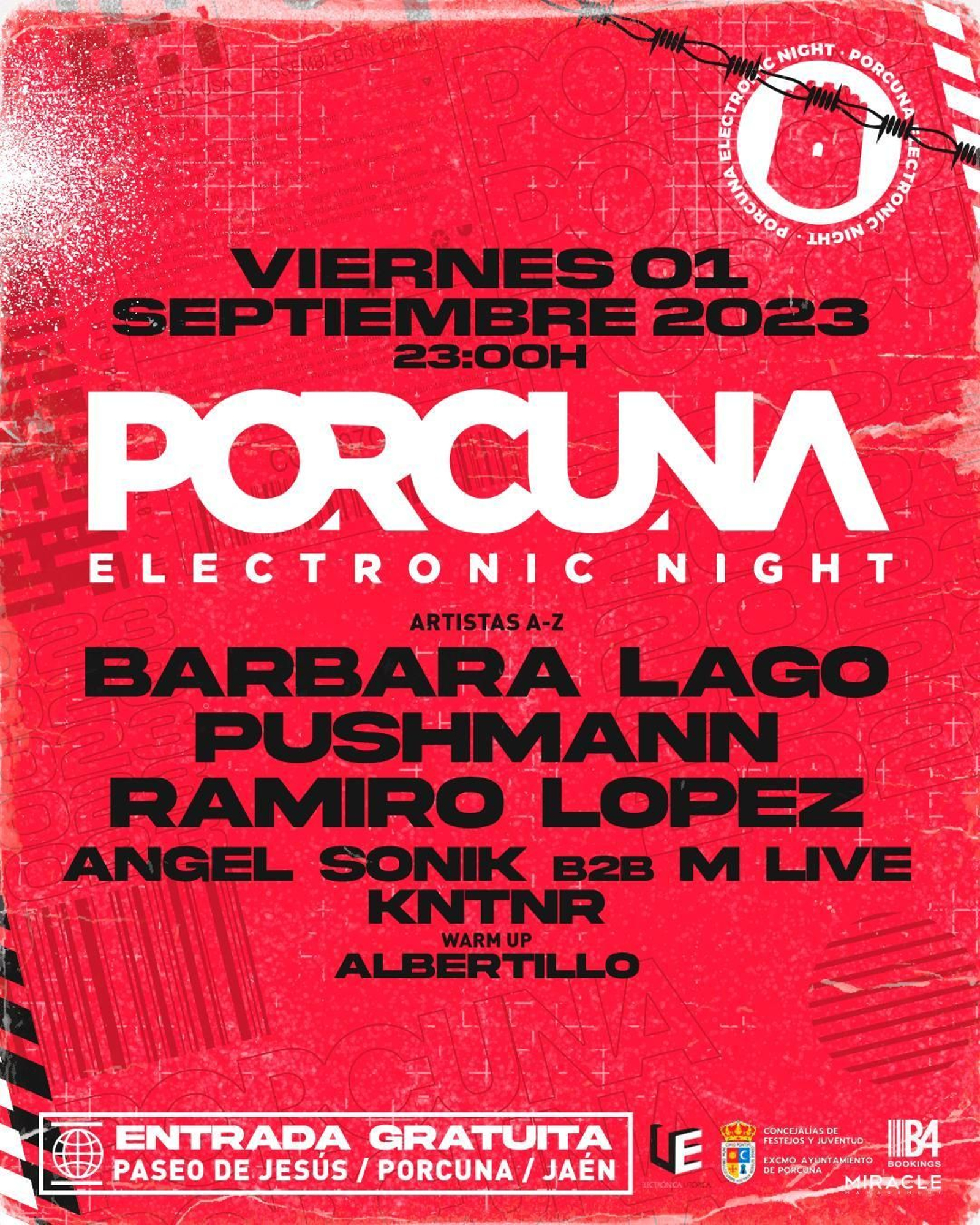 Cartel de la séptima edición de Porcuna Electronic Night. Cartel de la séptima edición de Porcuna Electronic Night.