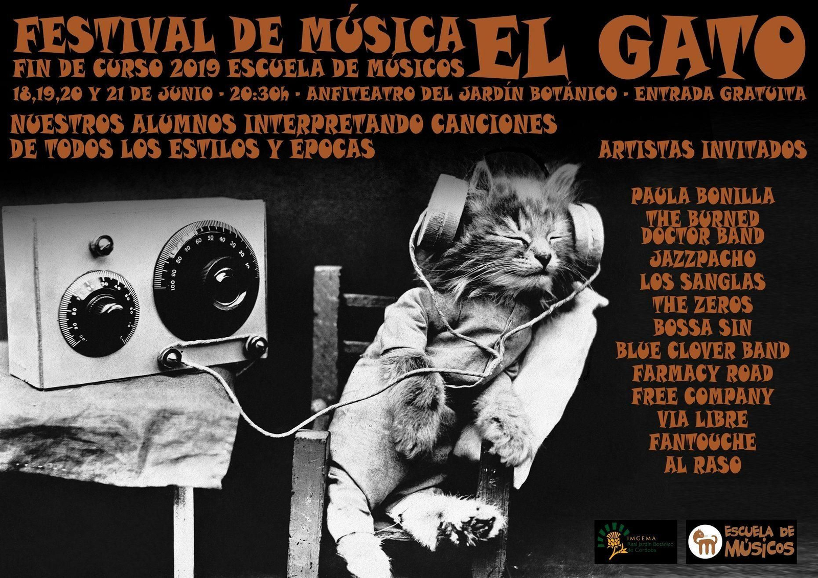 Cartel anunciador del Festival de Música El Gato.