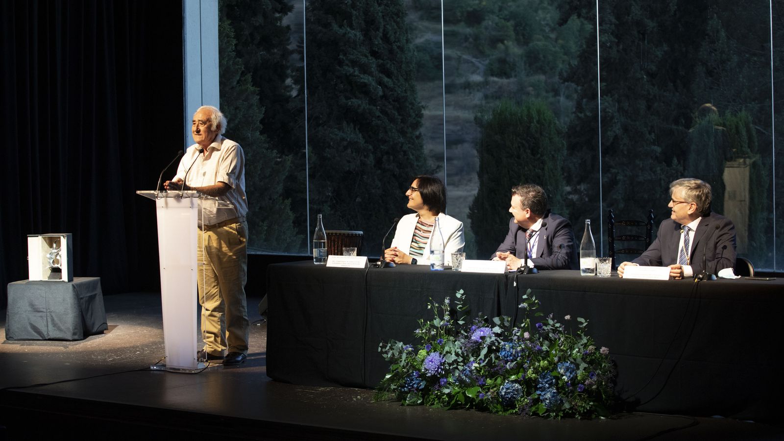 El ganadero Daniel Ruiz en la recogida del XIX Premio Taurino del Colegio de Veterinarios