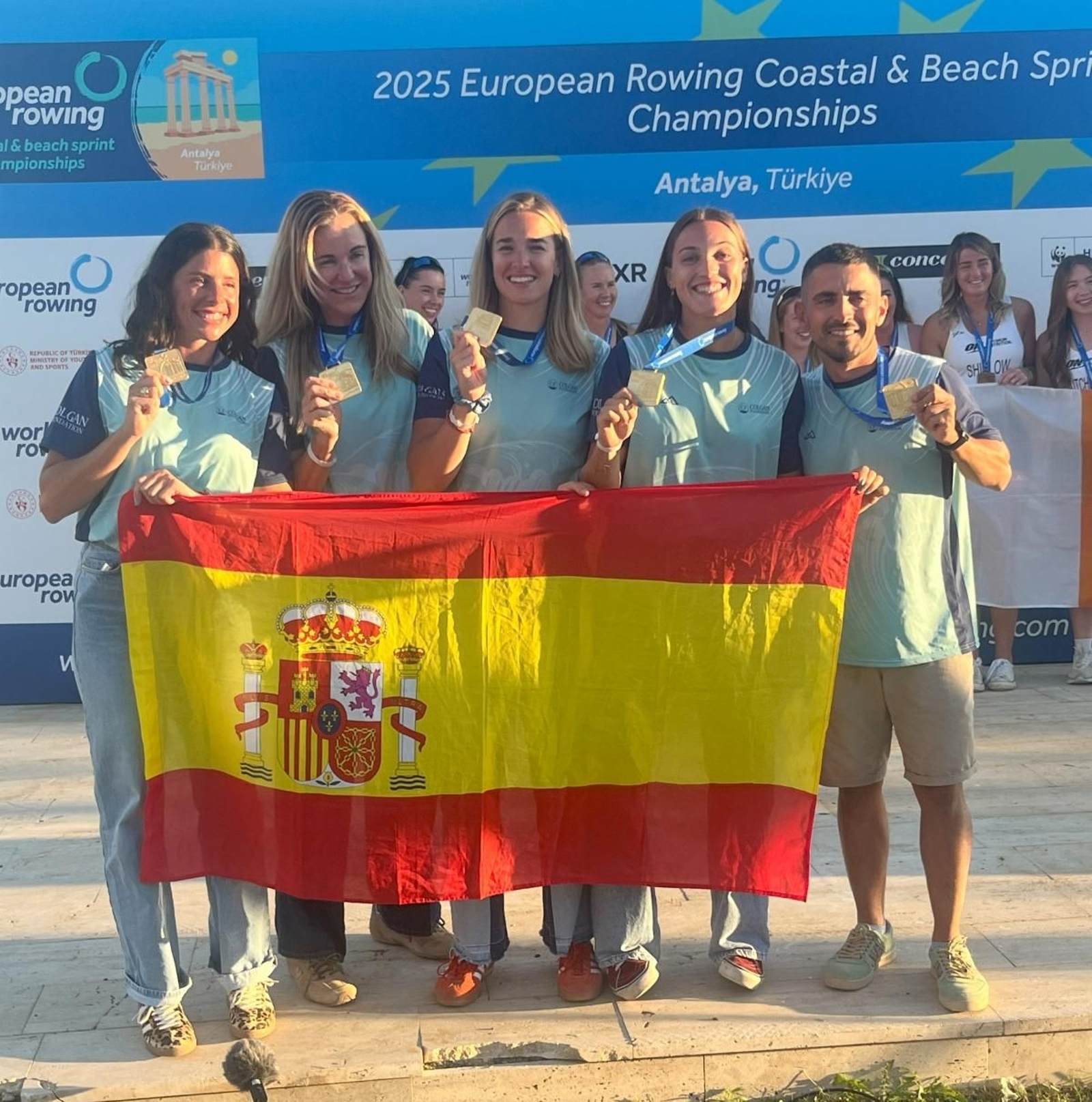 Tres medallas malagueñas en  el Campeonato de Europa de remo de mar