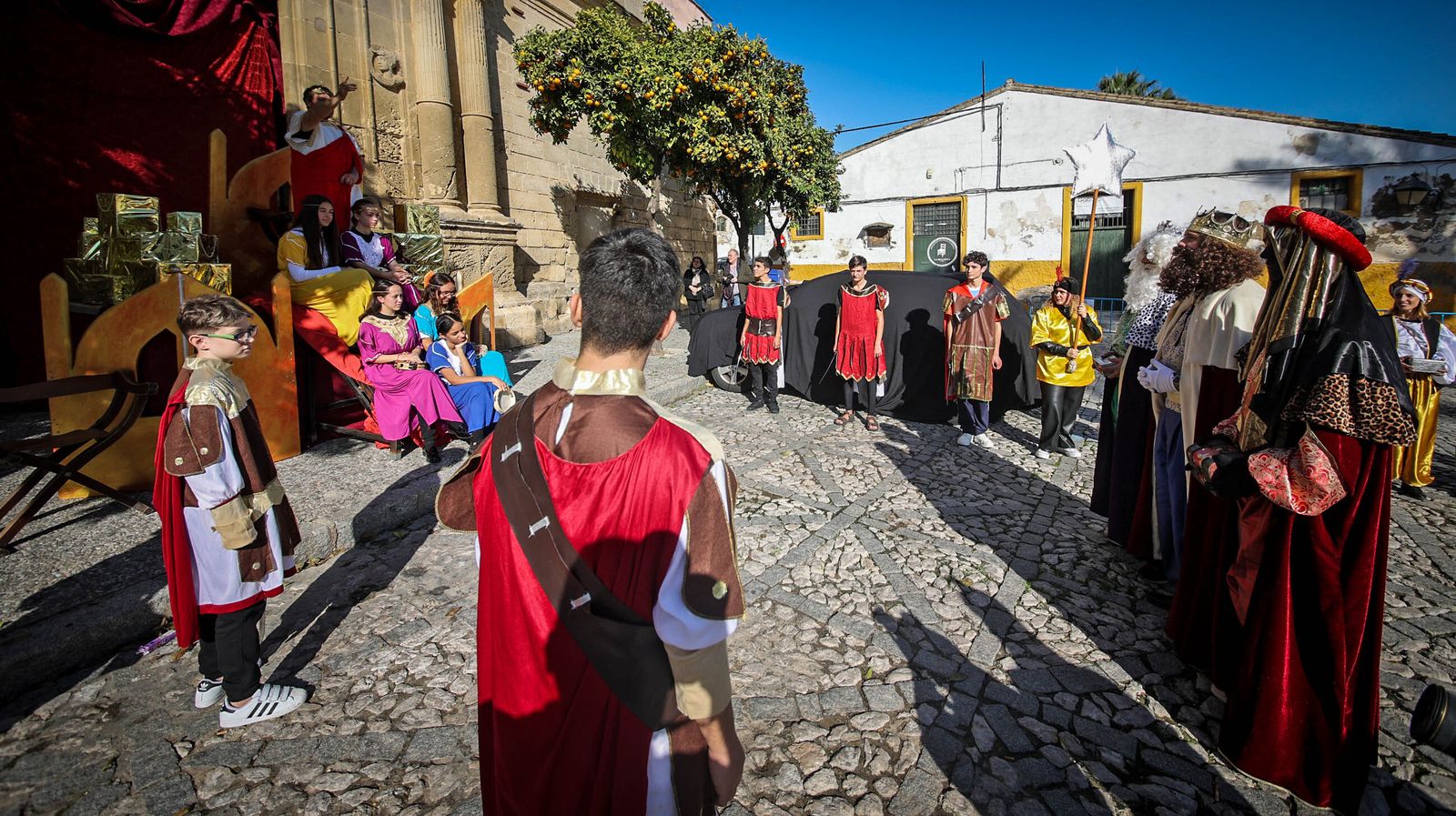 Belén viviente en la Plaza del Mercado de Jerez
