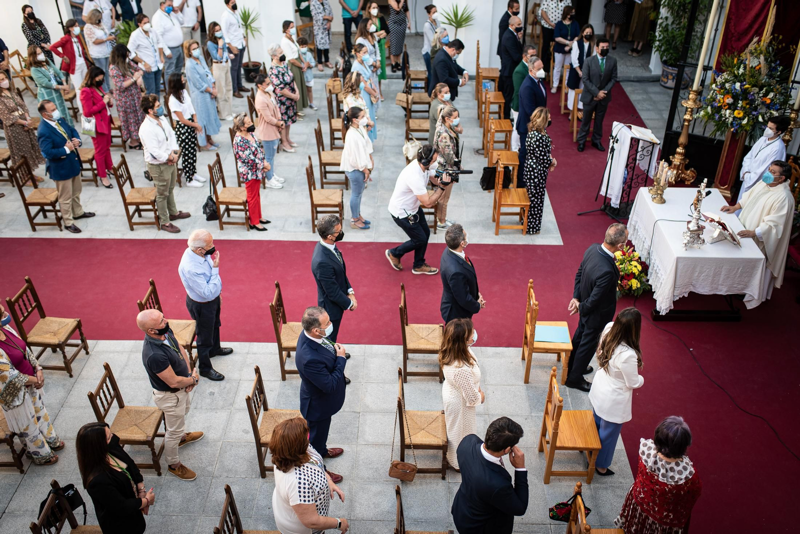 Imágenes de la misa de romeros de la Hermandad de Huelva