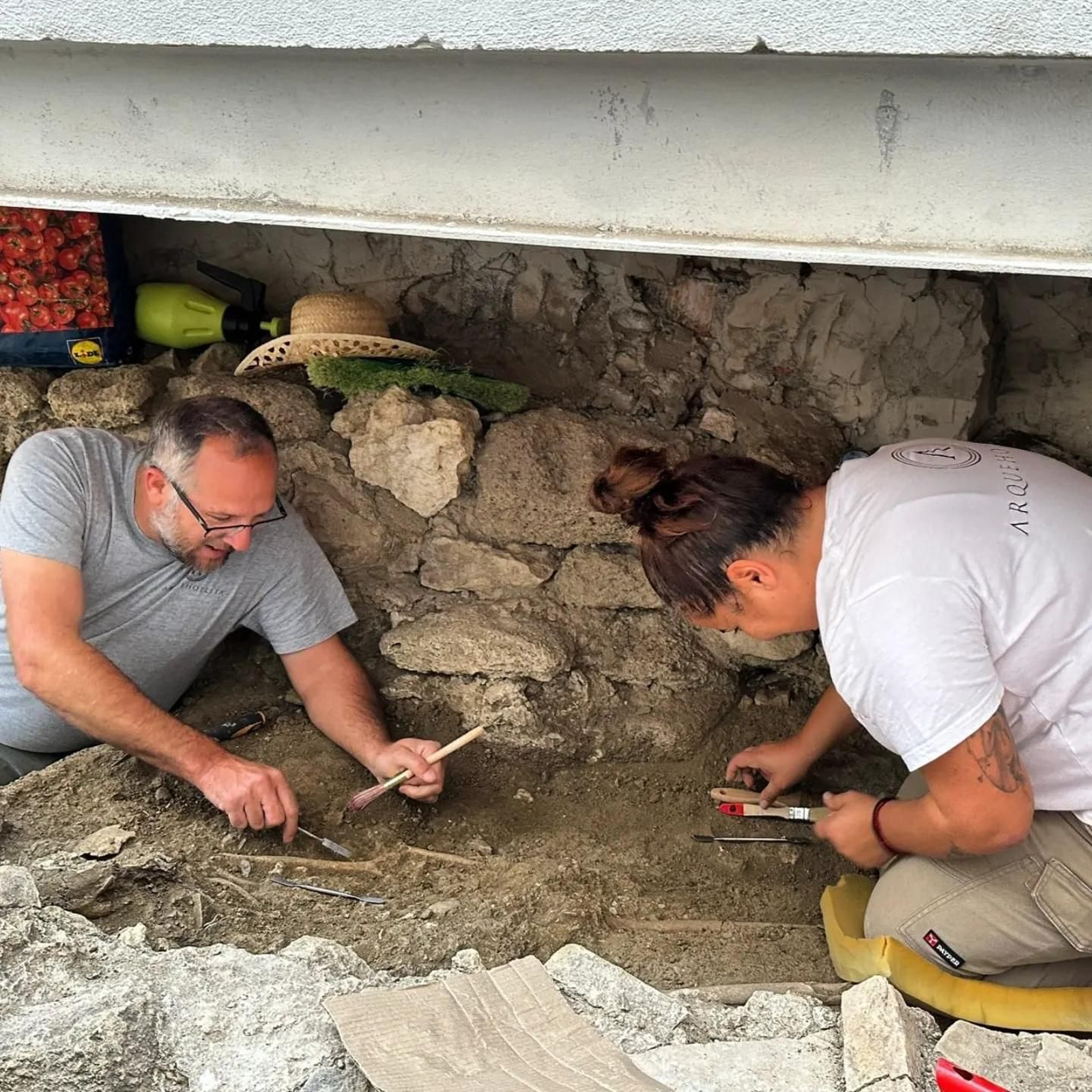 Una de las imágenes de los trabajos de rehabilitación en el yacimiento