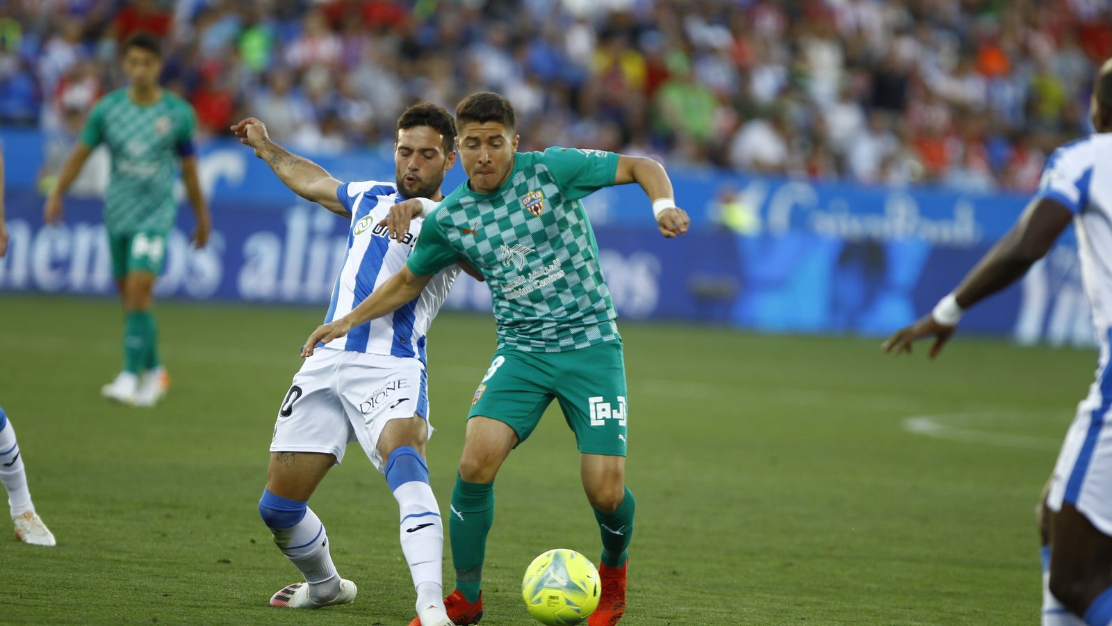 Portillo, ahora en el Leganés, durante la visita de los almerienses a Butarque en el partido del último ascenso.