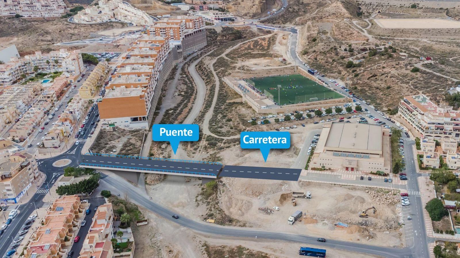 Proyecto del puente que mejorará el acceso a Aguadulce desde la A-7.
