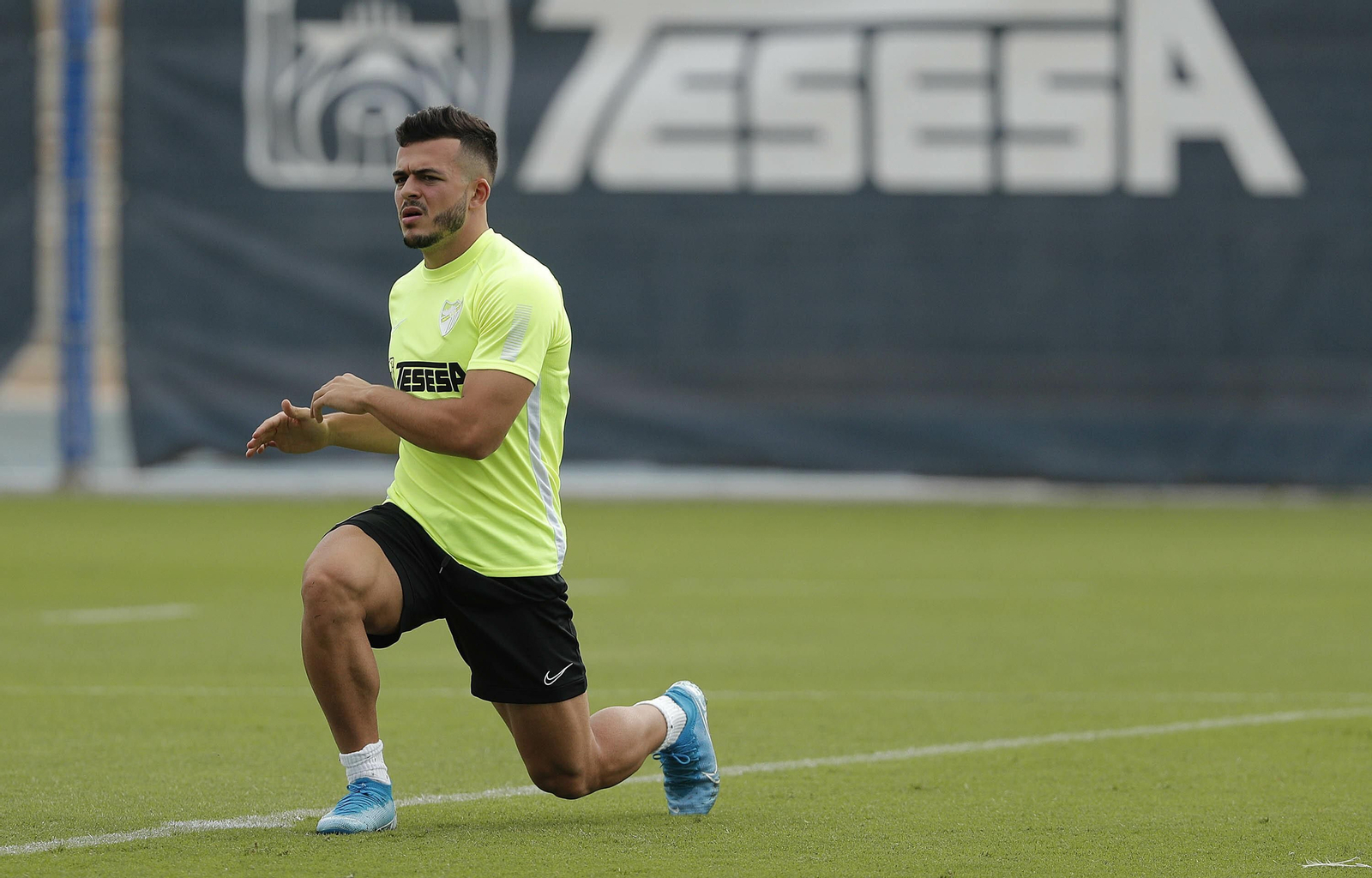 Lorenzo González, durante el entrenamiento
