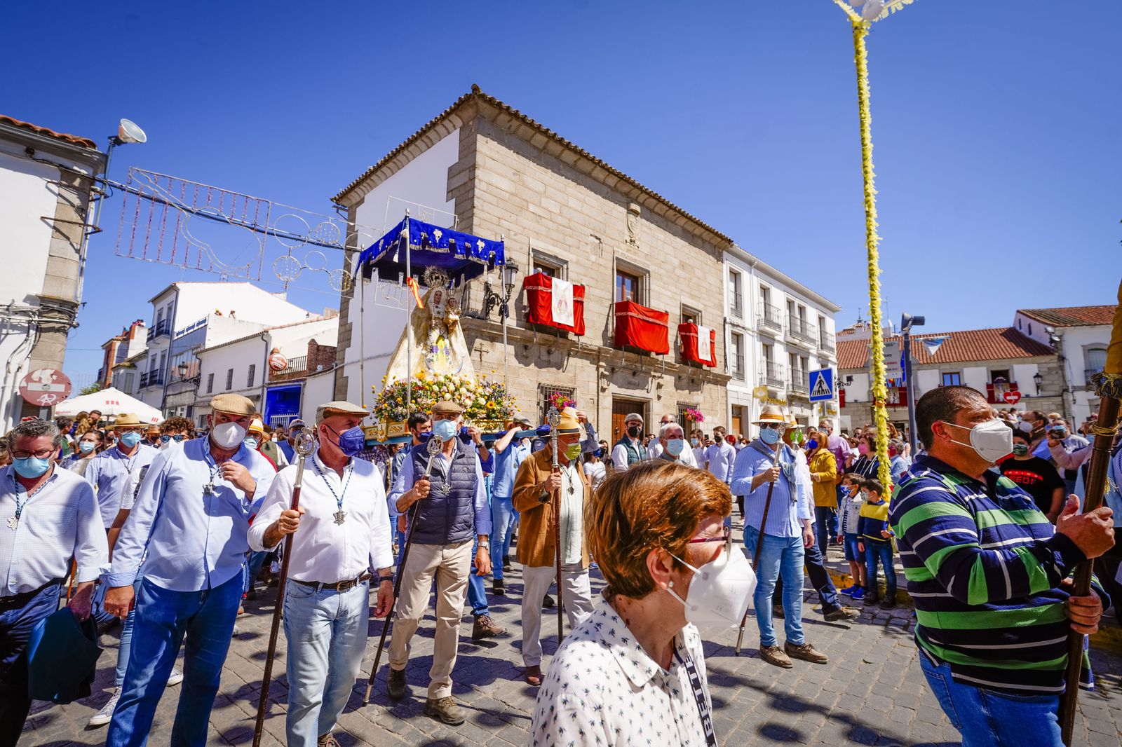 La llegada de la Virgen de Luna a Villanueva de Córdoba, en fotografías