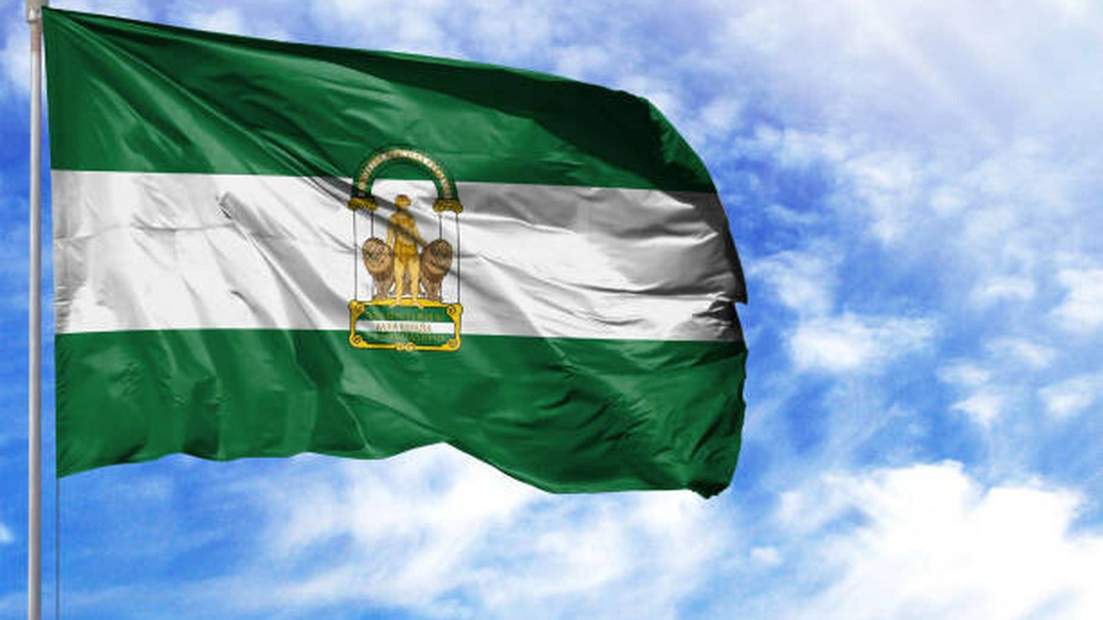 La bandera de Andalucía.
