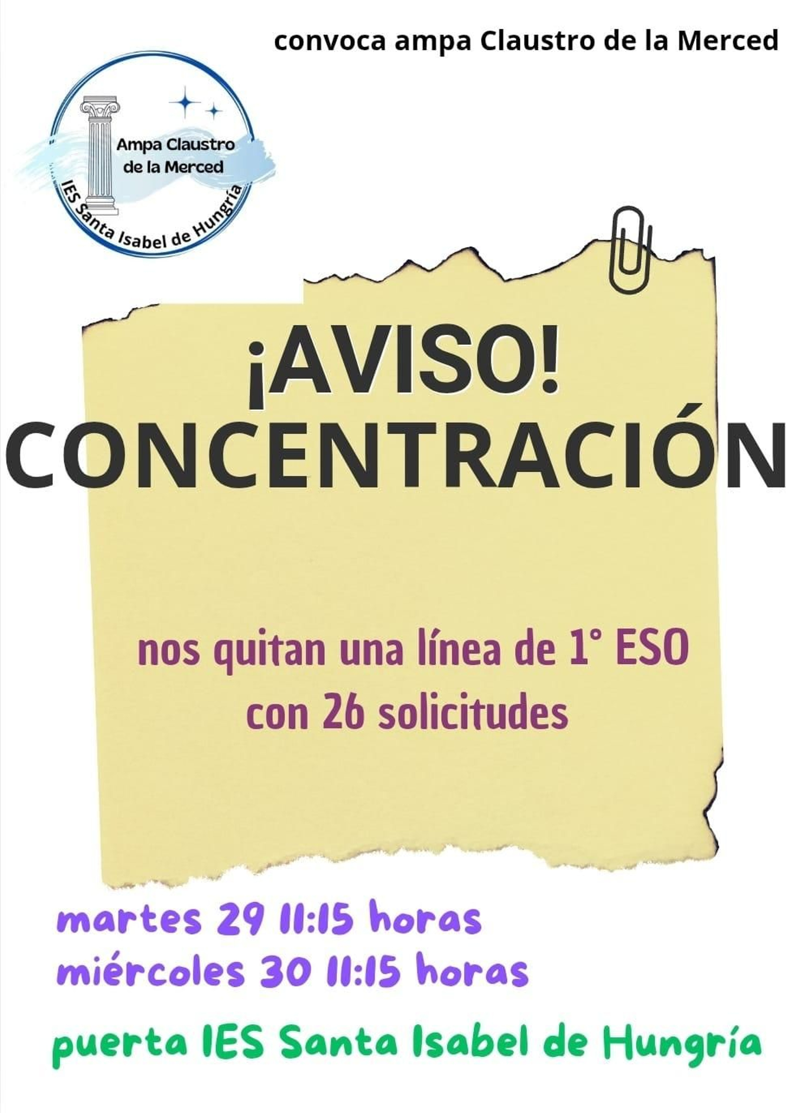 Cartel anunciador de la concentración. Cartel anunciador de la concentración.