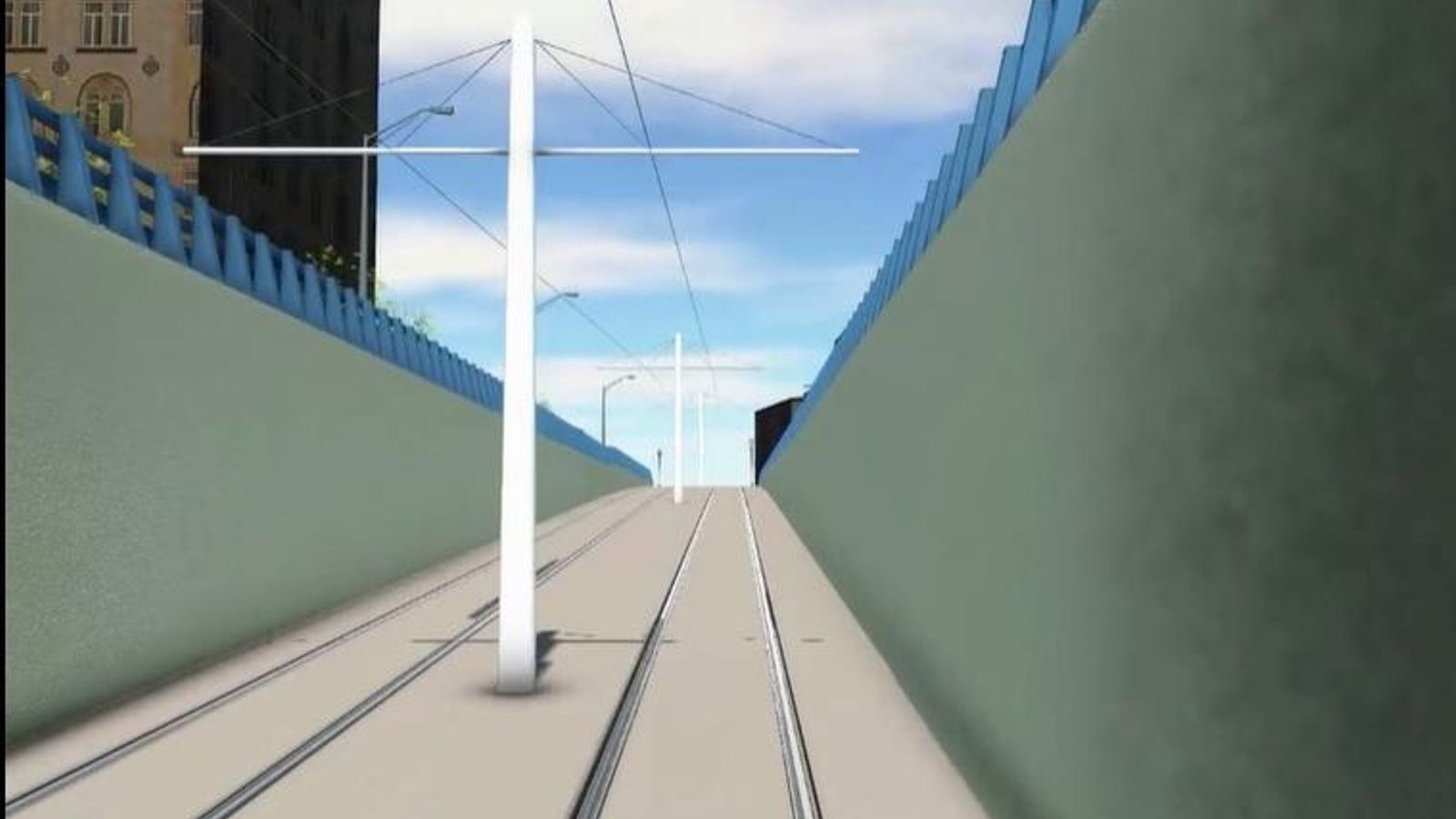 Imagen virtual del túnel del tranvía en su salida hacia Ramón y Cajal.