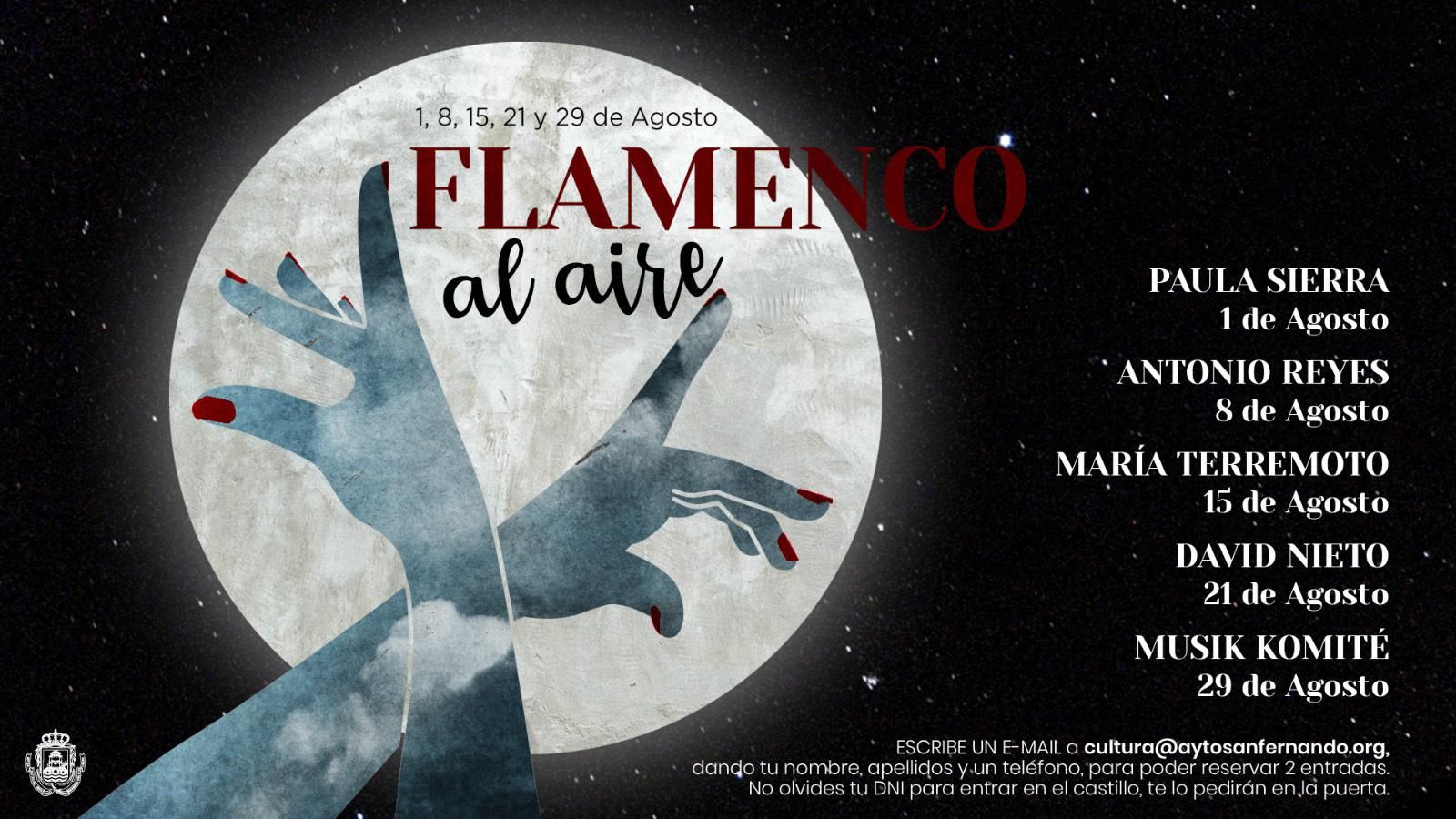Cartel de Flamenco al Aire en el Castillo de San Romualdo.