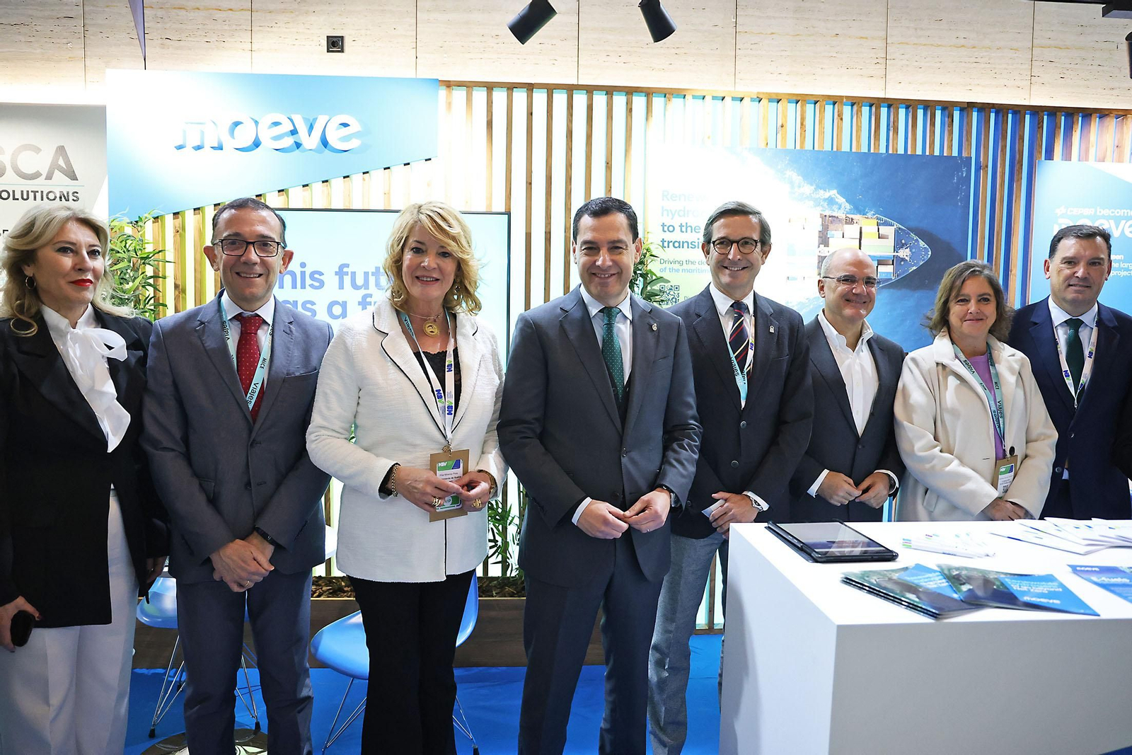 Imágenes del presidente de la Junta de Andalucía, Juanma Moreno, en el II Congreso Nacional de Hidrógeno Verde