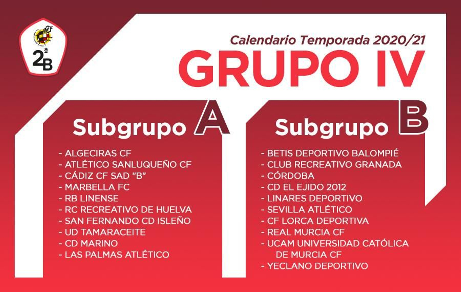 Los dos subgrupos del grupo IV de la Segunda B.
