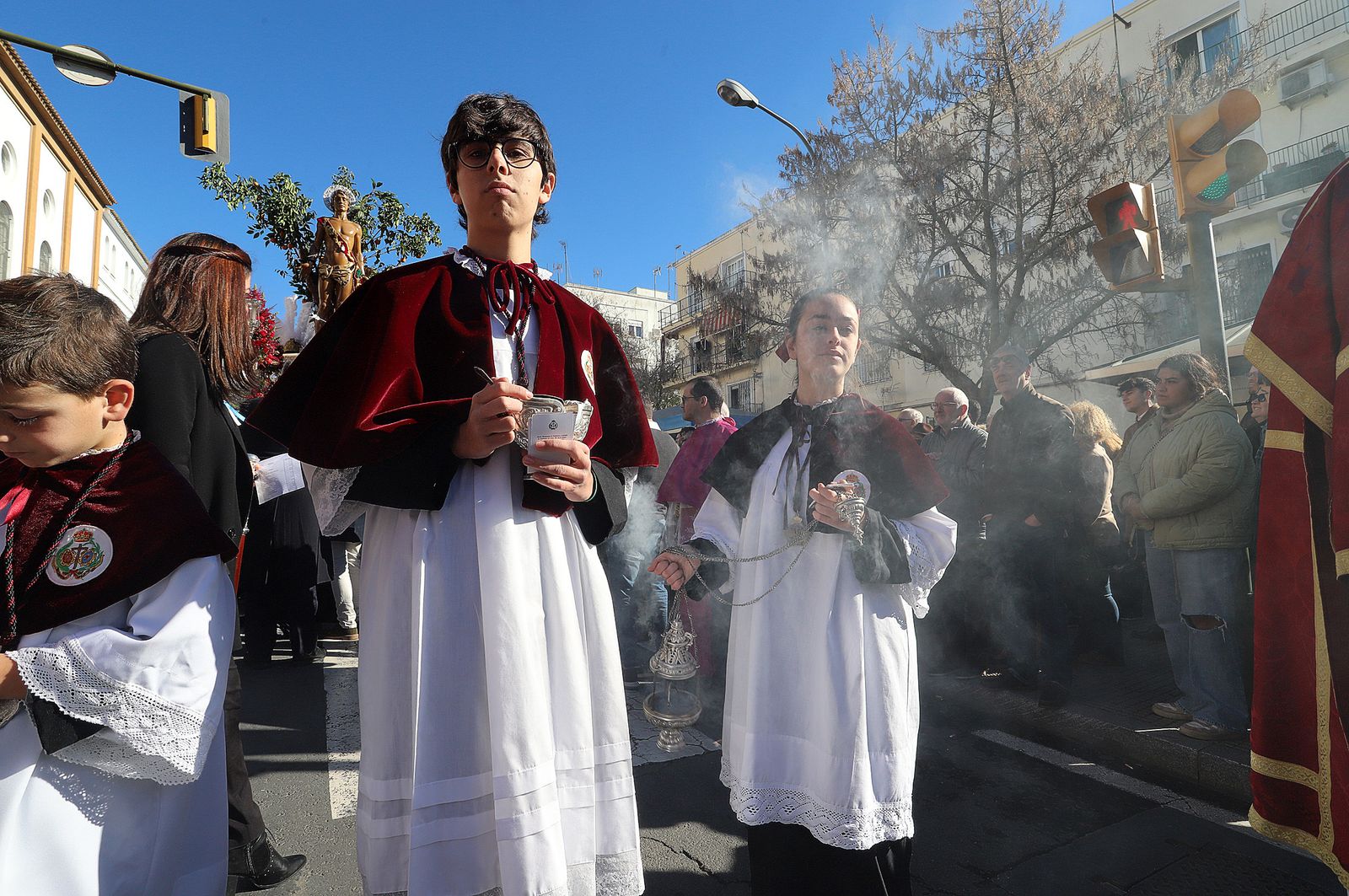 Imágenes de la procesión de San Sebastián en Huelva