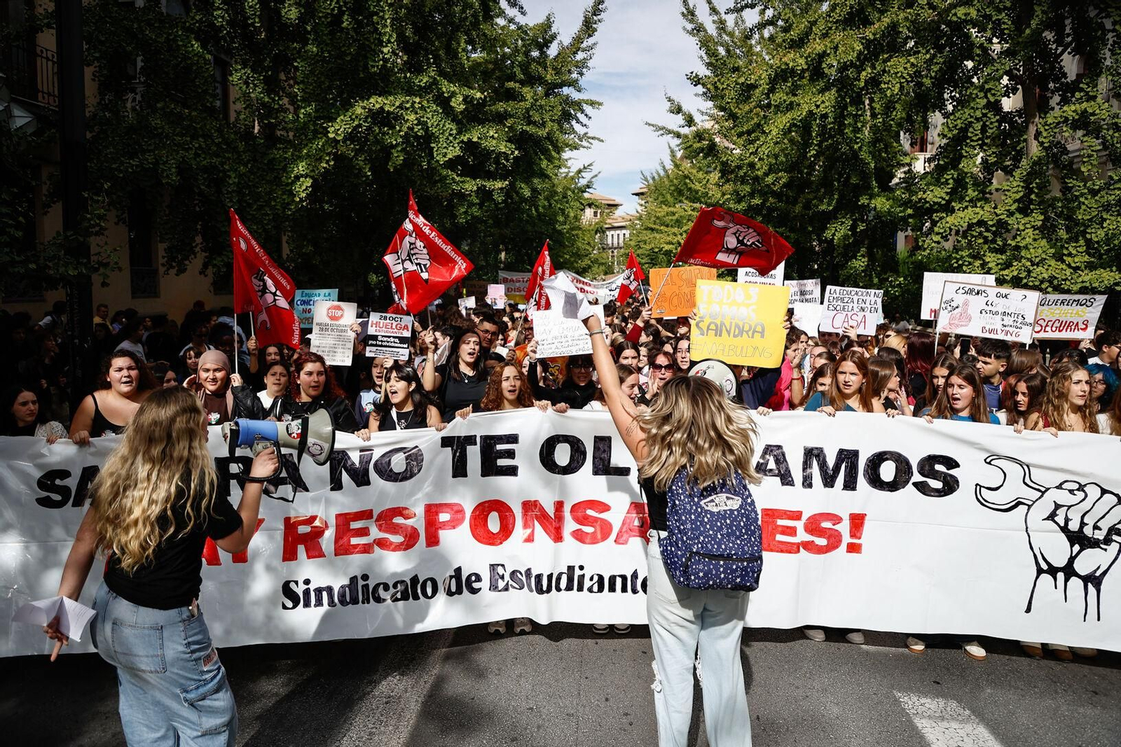 Unas 3.000 personas se manifiestan contra el acoso escolar en Granada: las imágenes