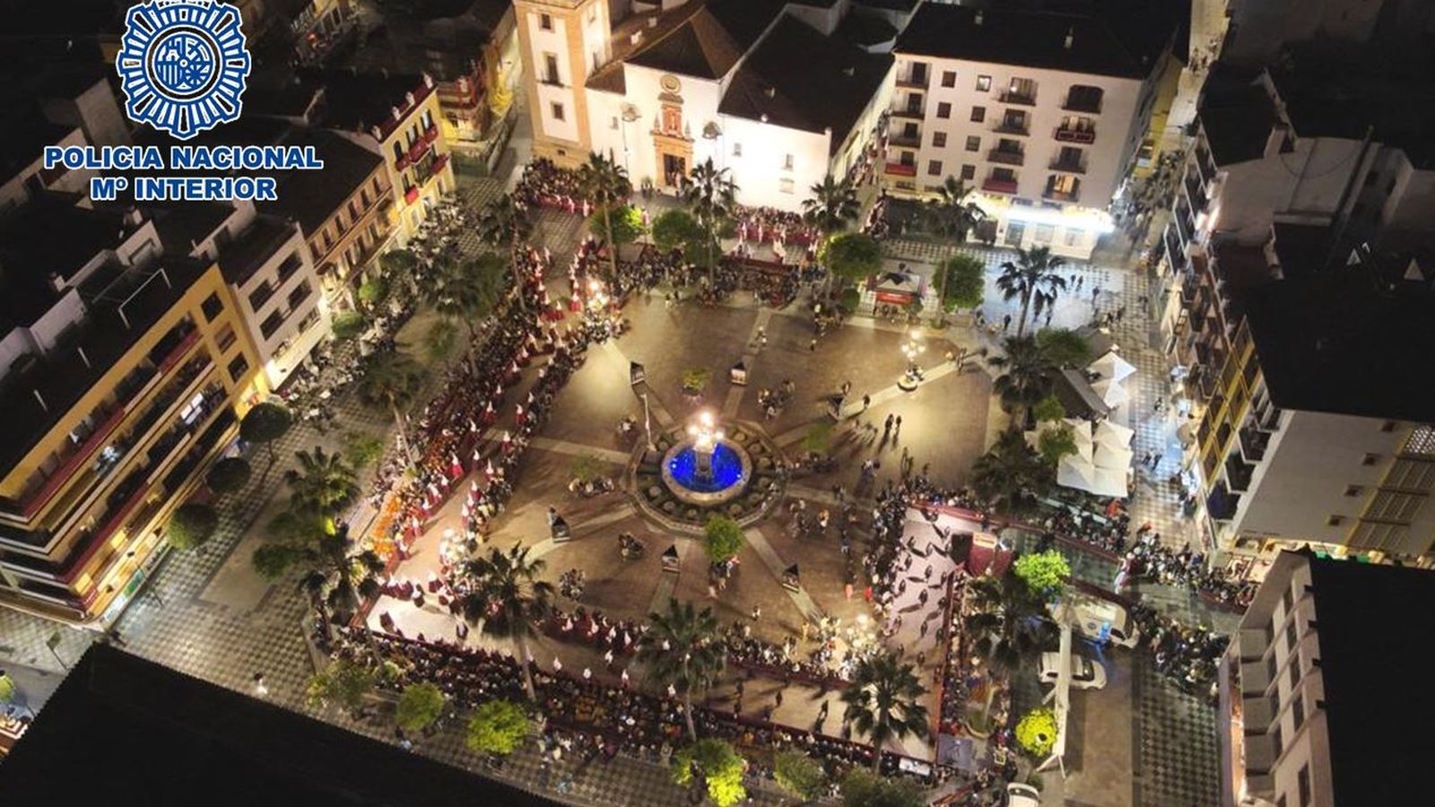 Vista área de la Plaza Alta durante el Martes Santo.