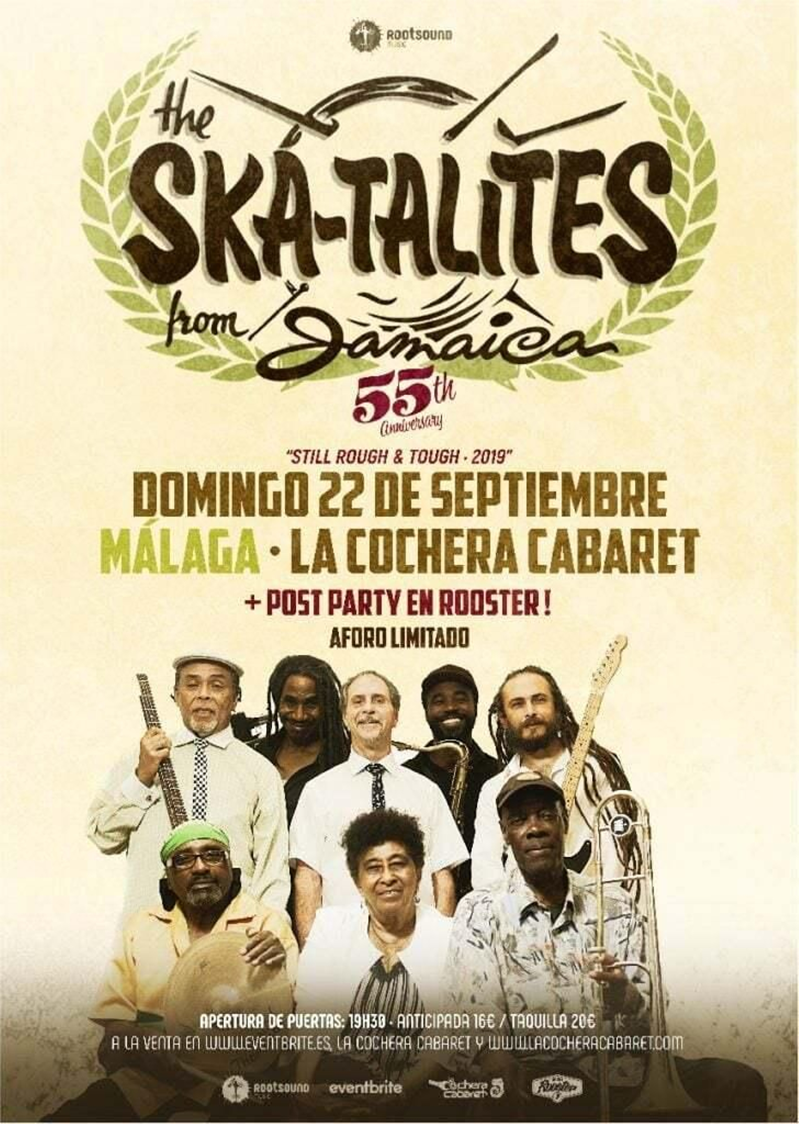 Cartel de The Skatalites en La Cochera Cabaret.