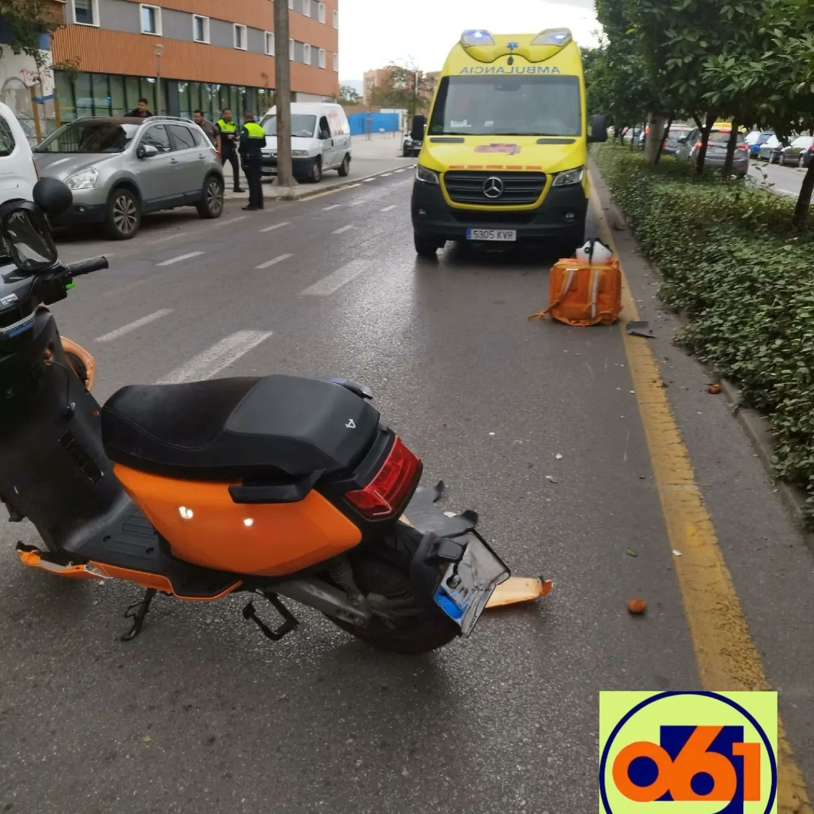 Imagen del 061 del lugar del accidente.