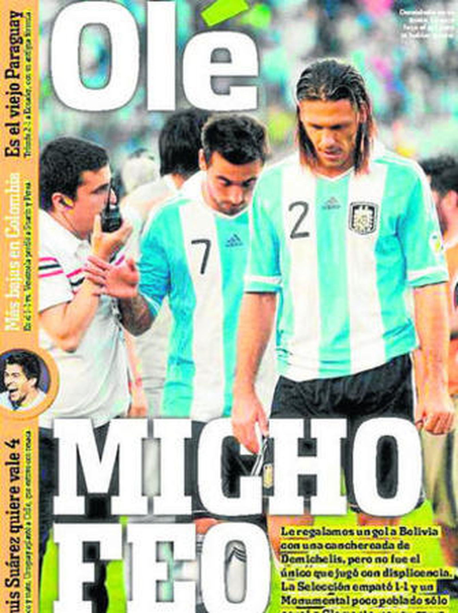 Portada del diario 'Olé'.