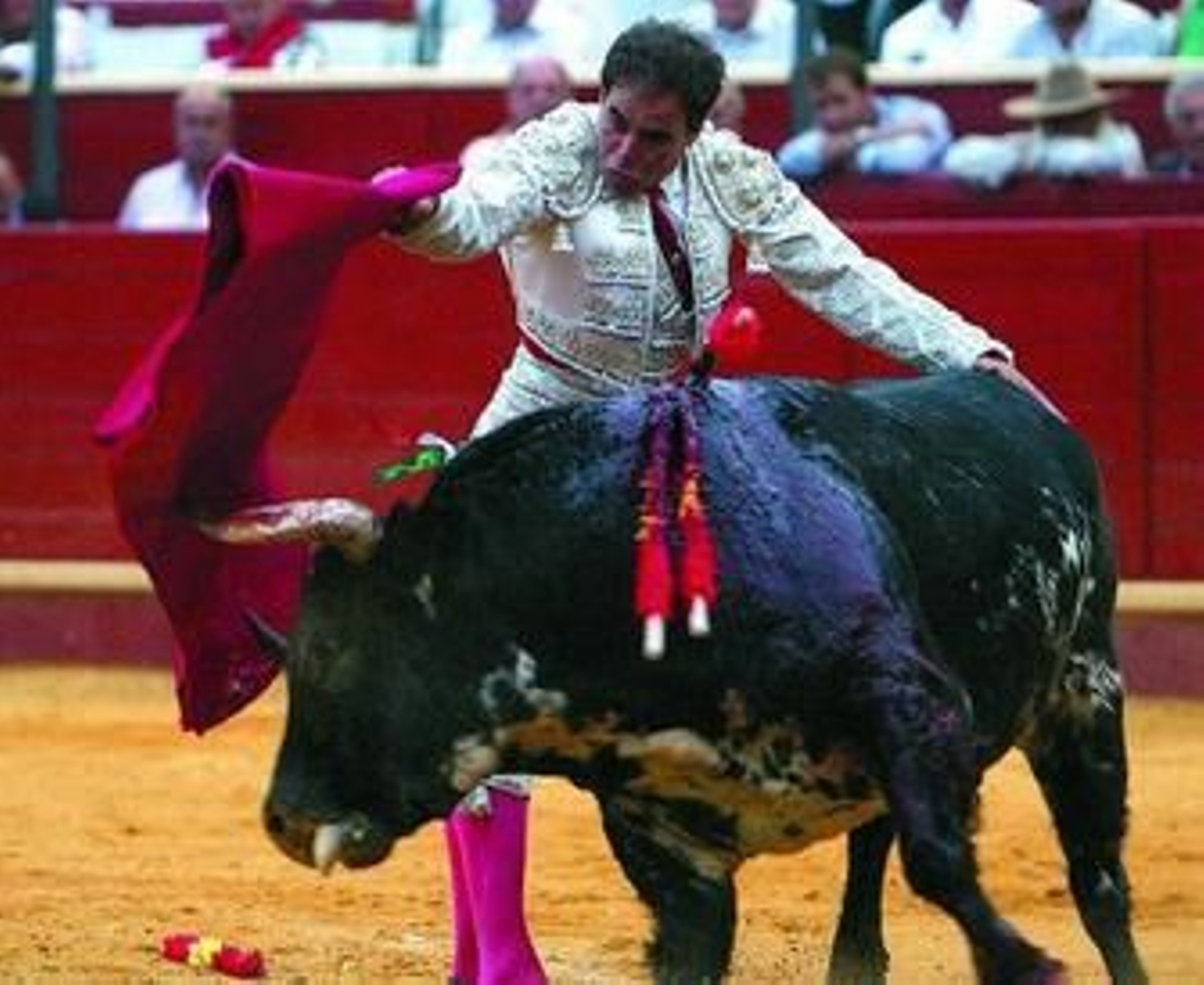 El esfuerzo del triunfador de la tarde, Antonio José Blanco, muy metido con el burraco quinto.
