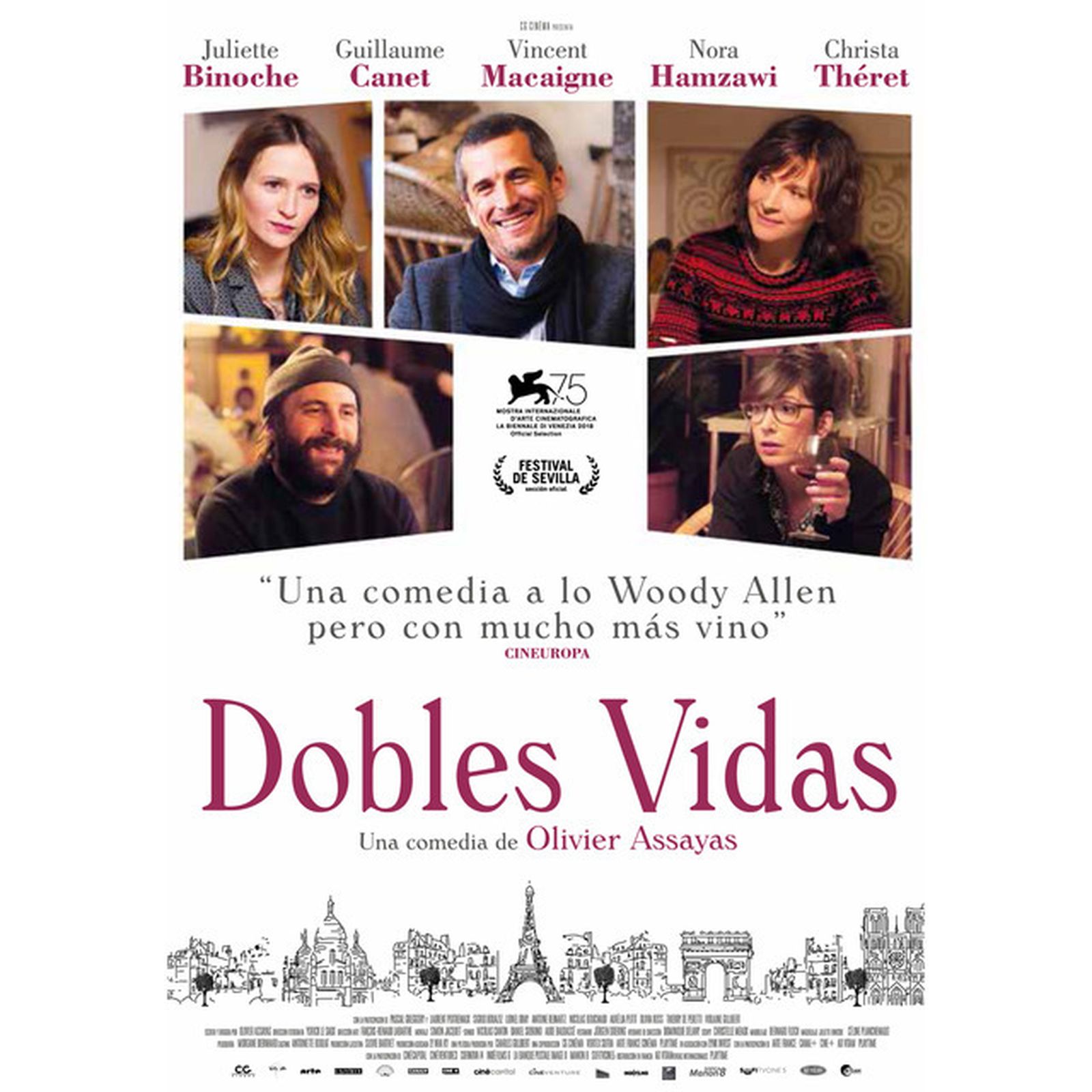 Cartel de la película 'Dobles Vidas' de Olvier Assayas.