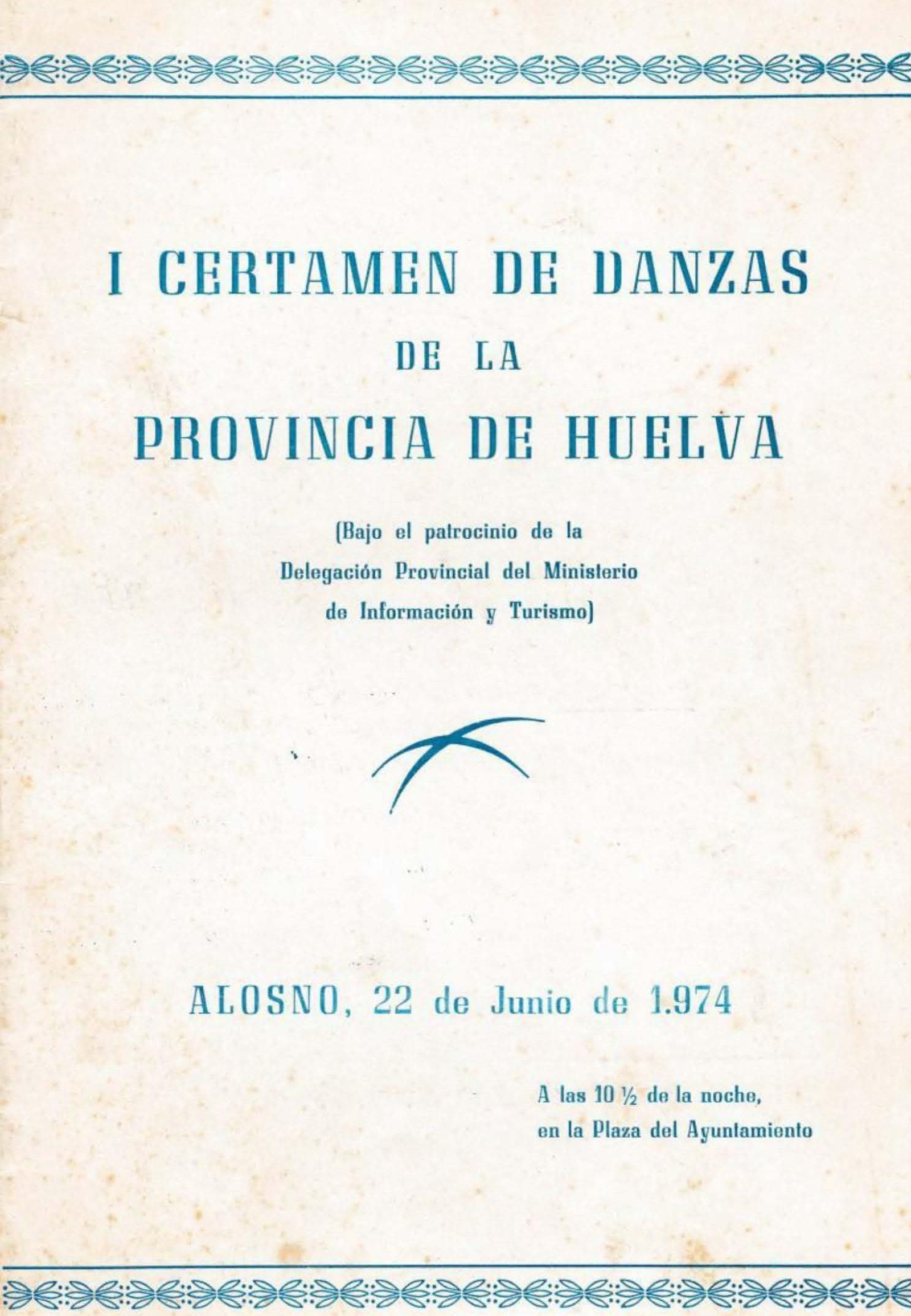 Programa del I Certamen Provincial de Danzas de 1974.