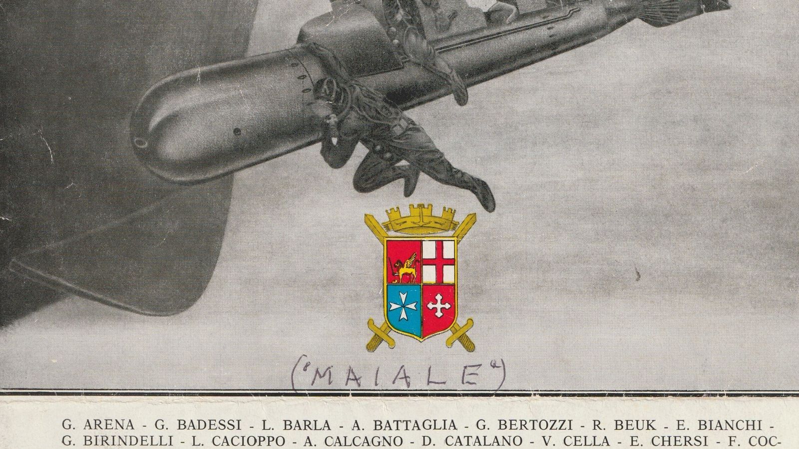 Diploma de concesión del Distintivo Speziale per il personale dei Mezzi d´Assalto del almirante Notari (Colección A. Escuadra).
