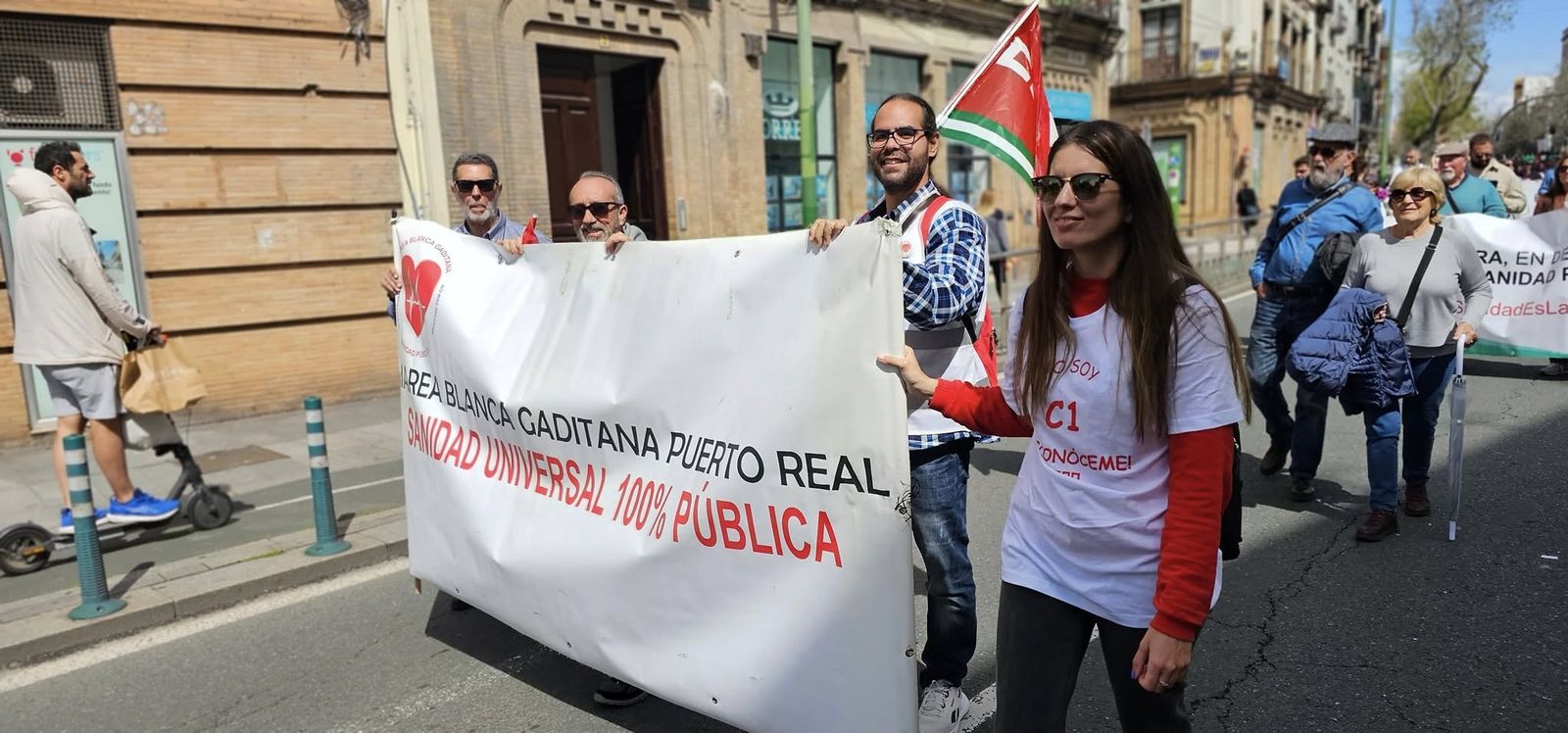 Marea Blanca de Puerto Real durante una protesta