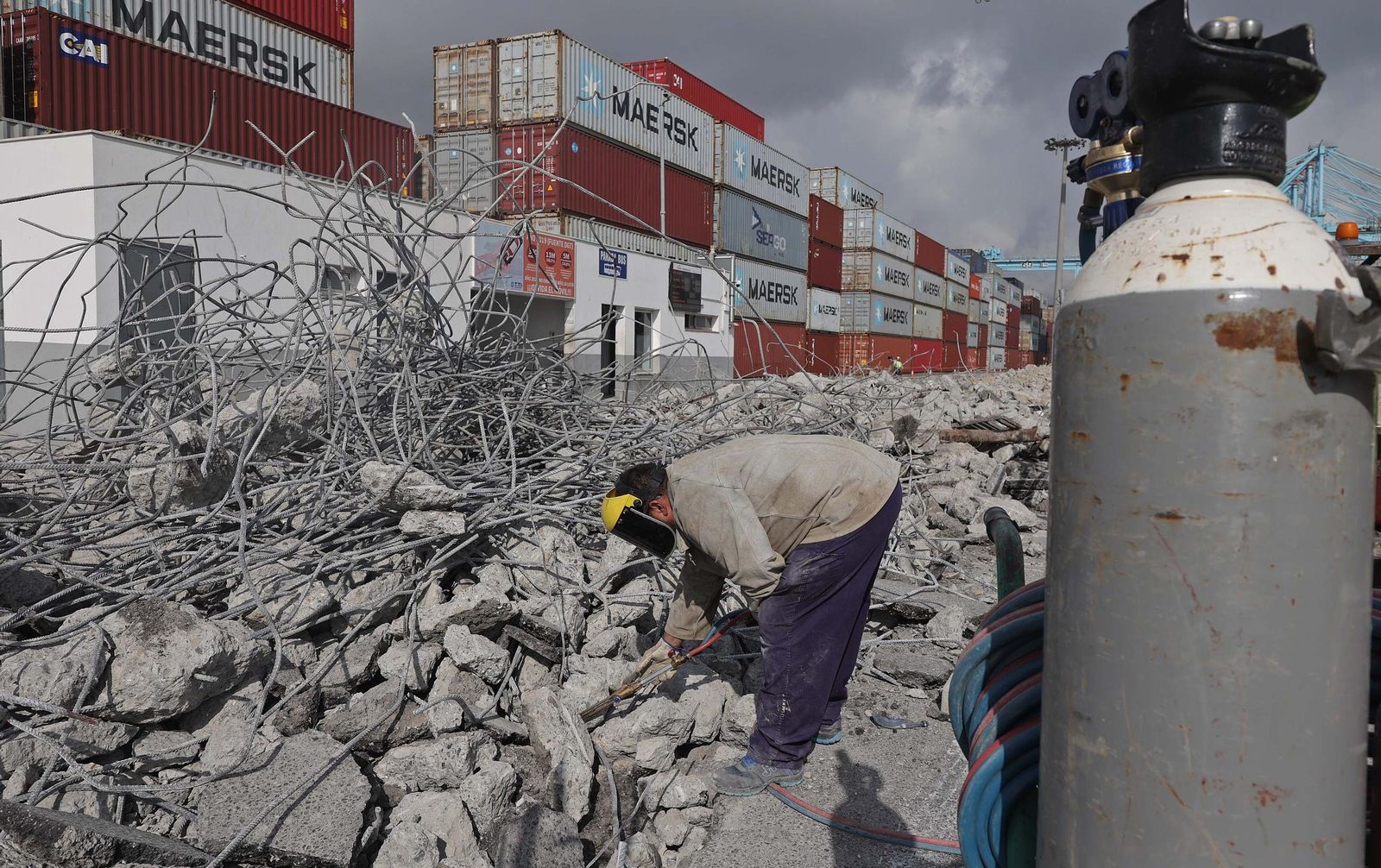 Fotos del proyecto de asfaltado de APM Terminals Algeciras.