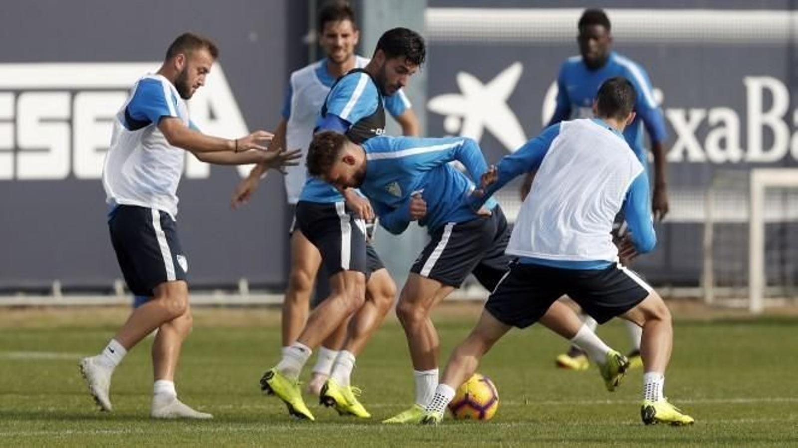El Málaga CF, en un entrenamiento.