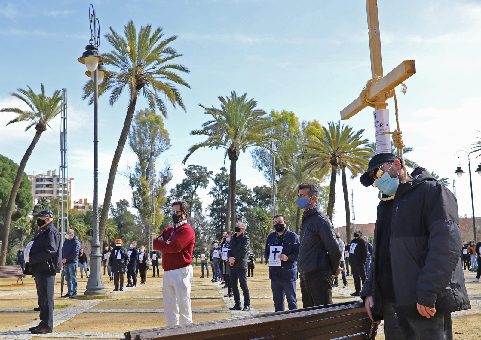 Contentración de los autónomos en el González Hontoria.