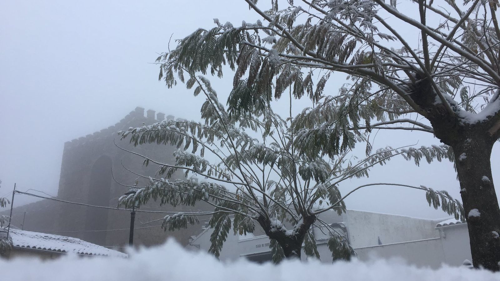 Cumbres Mayores en la nevada de 2021.