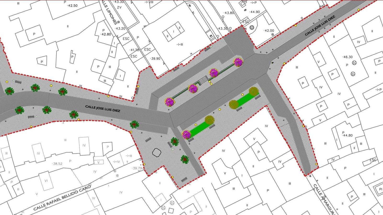 Trazado de la calle José Luis Díez.