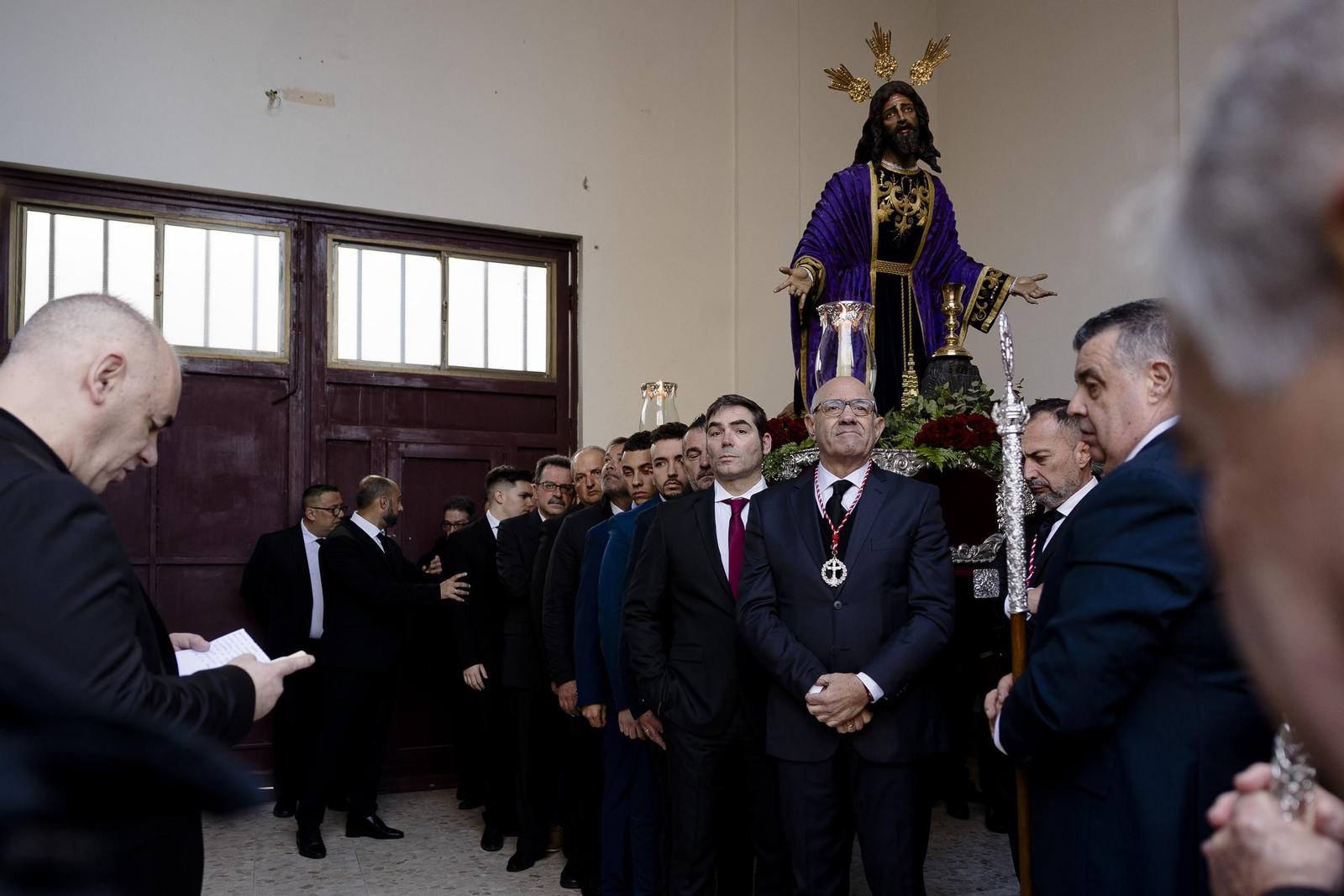 Las imágenes del traslado de la cofradía del Huerto a la iglesia de Santa Catalina