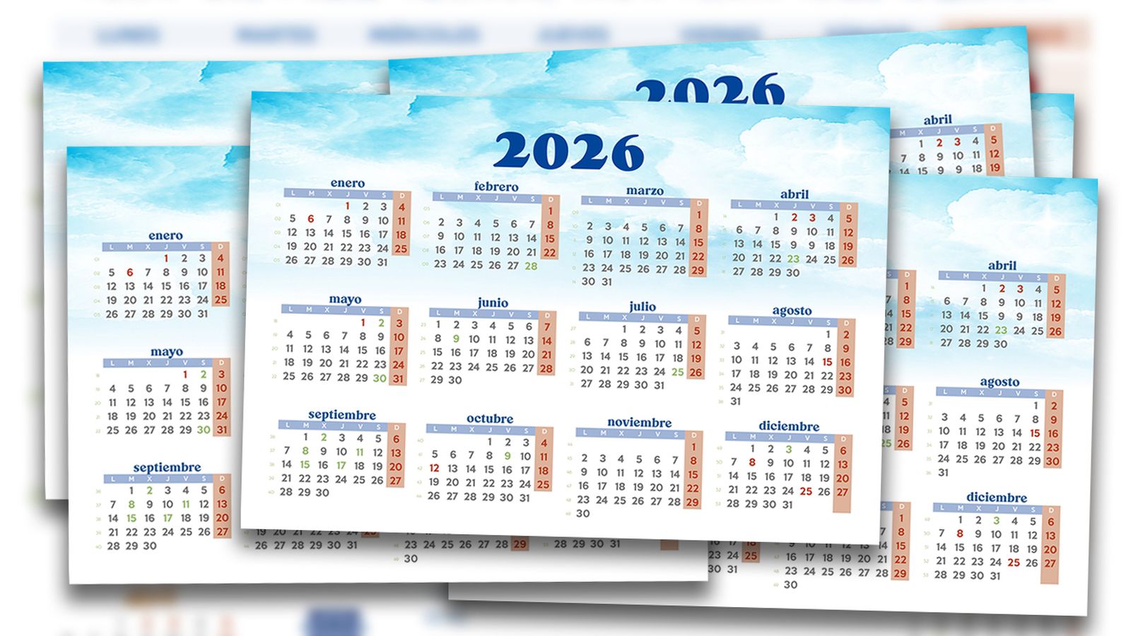 Calendarios del año 2026