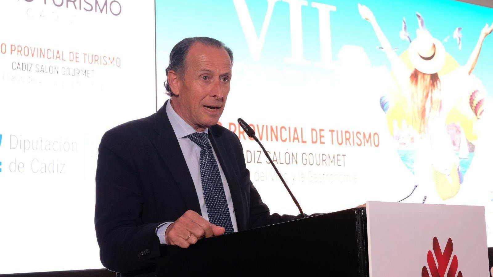 El alcalde de Chiclana, José María Román, durante su intervención.