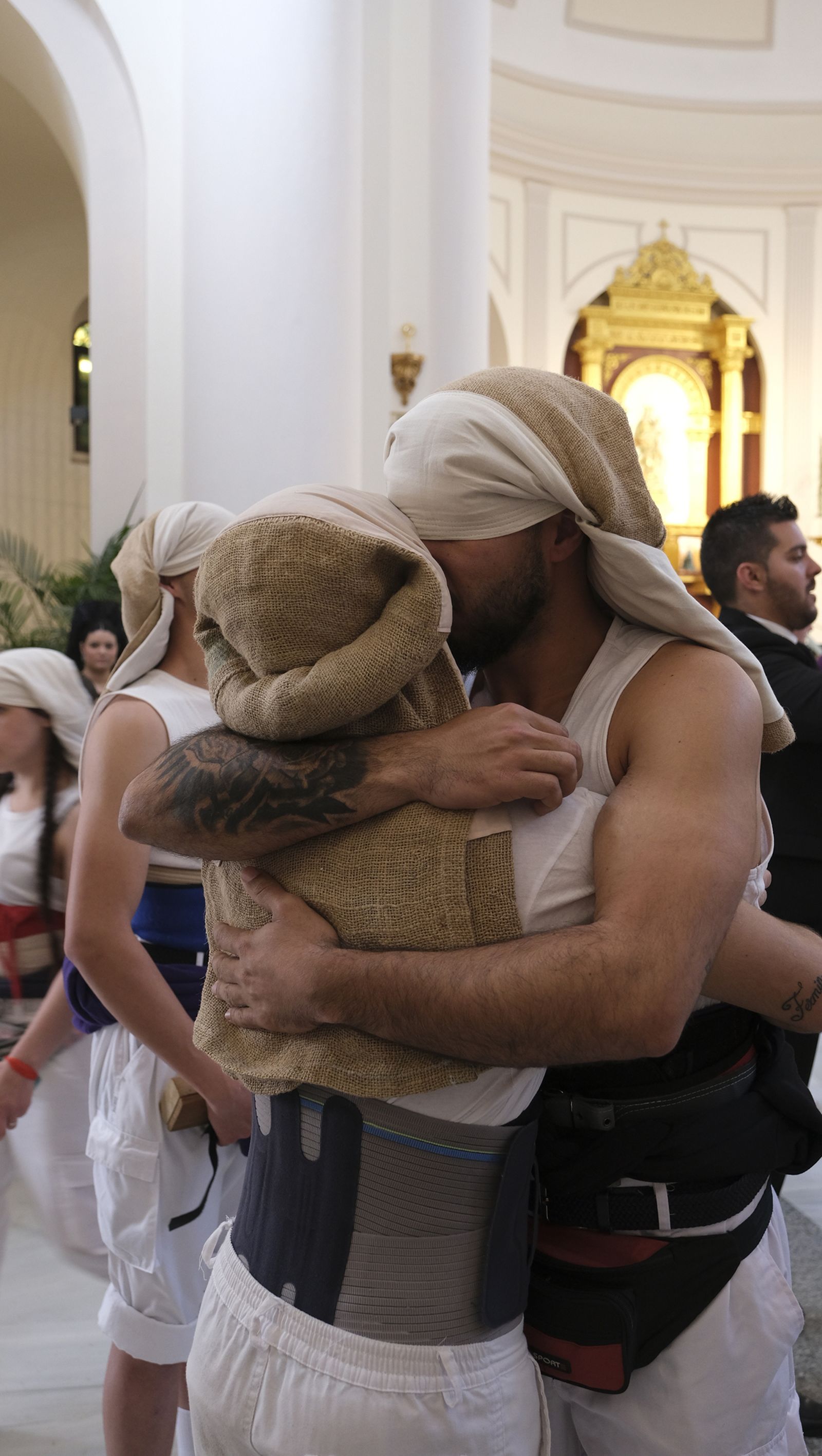 La procesión del Encuentro por las calles de Almería, en imágenes