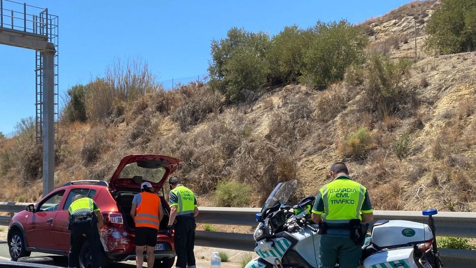 Accidente en la MA-20 a la altura del radar de tráfico.