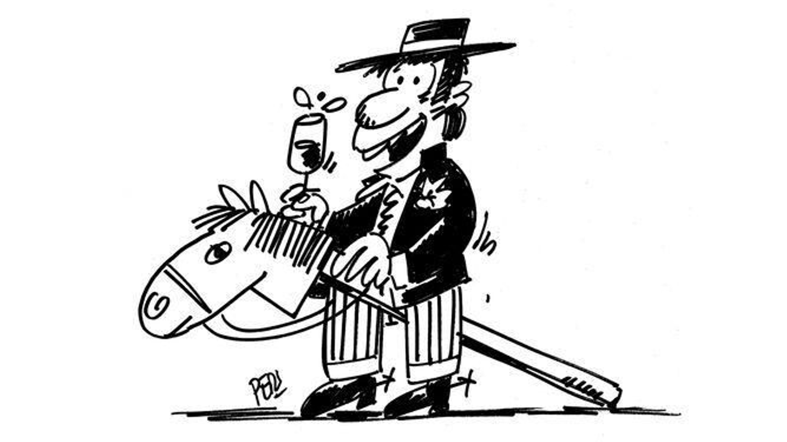 Un personaje de Peri en uno de sus dibujos para la caseta de Diario de Jerez.